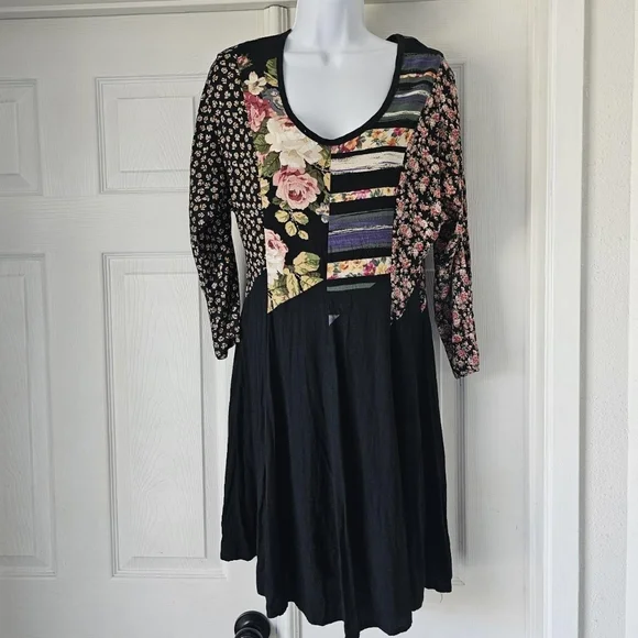 Vtg 90s whimsigoth floral knee length dressSize 8 - Picture 2 of 4